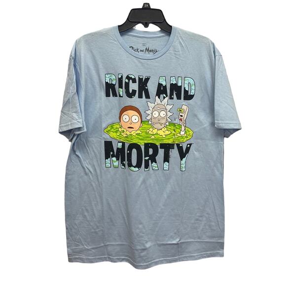 New 2023 Rick and Morty Mens 2XL 100% Cotton Crew Neck Short Sleeve Tee - Picture 1 of 3